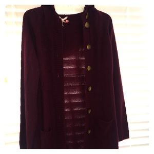 Long winter Burgundy cardigan